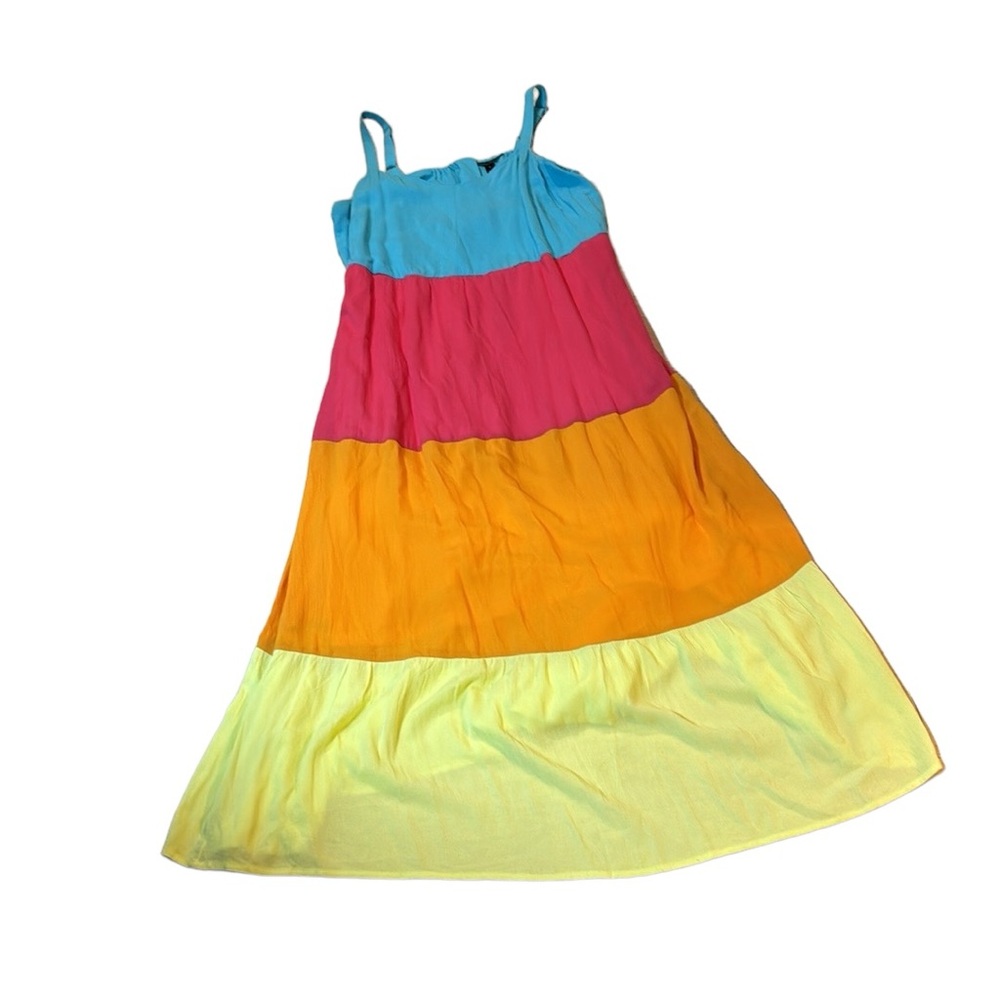 Summer sun dress in color block style size XL.
